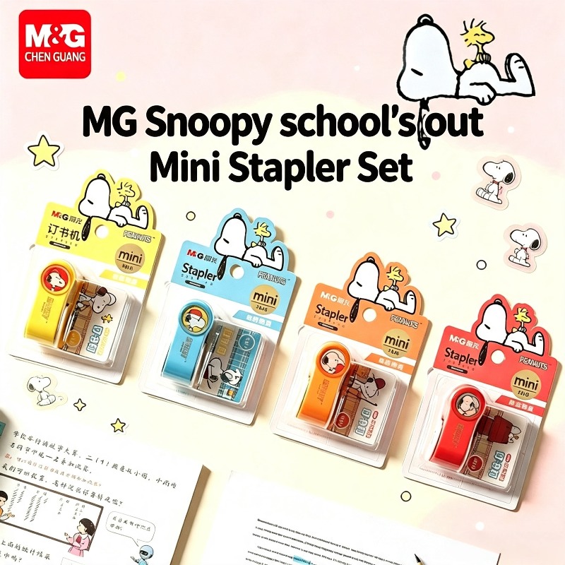 Office Supply Office Stationery Items - Snoopy Anime Figürü Mini Zımba Seti