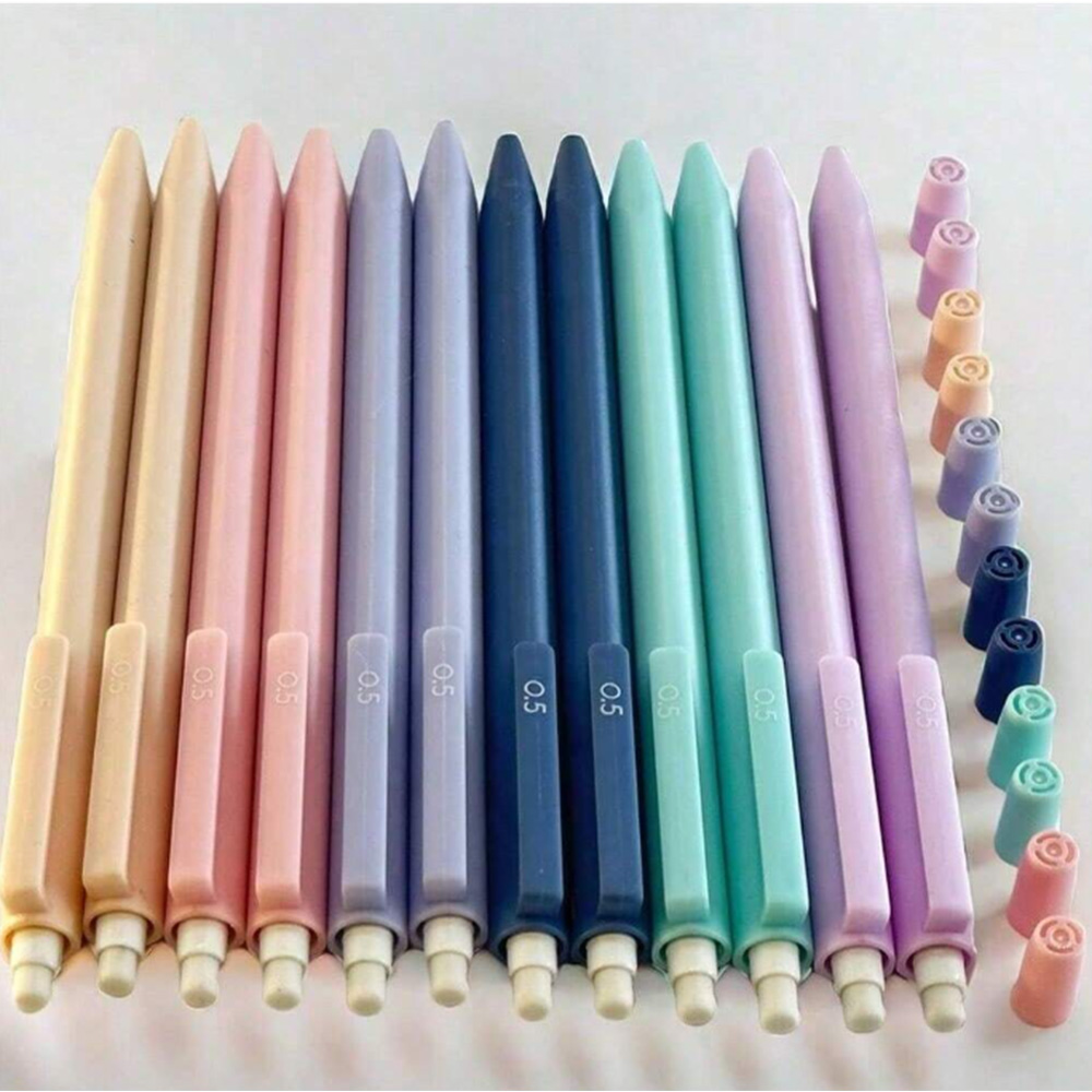 Highlighter Set Pastel - Sevimli Pastel Mekanik Kalem Seti, Hassas